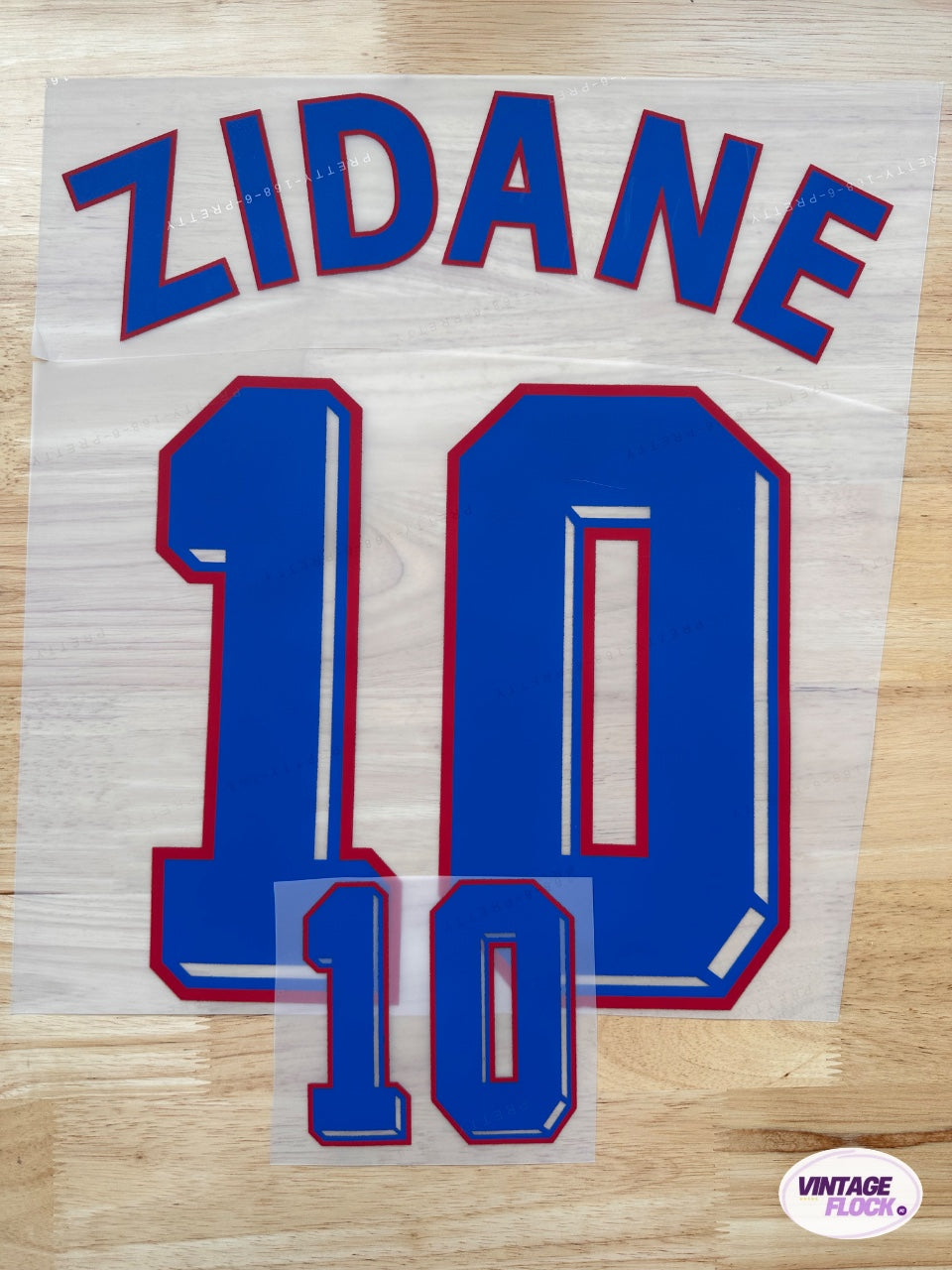 Flocage Zidane N°10 France 1998 Exterieur vintage