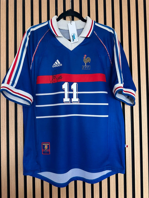 Maillot France 1998 Pires dédicacé