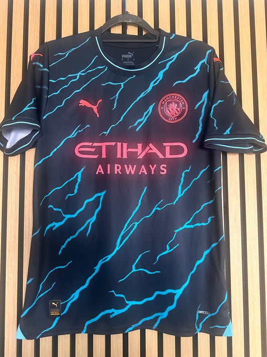 Maillot Manchester City Third 2023-2024 Haaland The Black Eye Patch vintage - photo 2