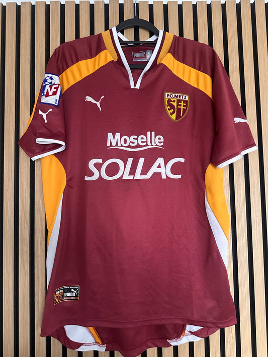 Maillot FC Metz Domicile 2001-2002 Tressor Moreno porté préparé dédicacé vintage - photo 2