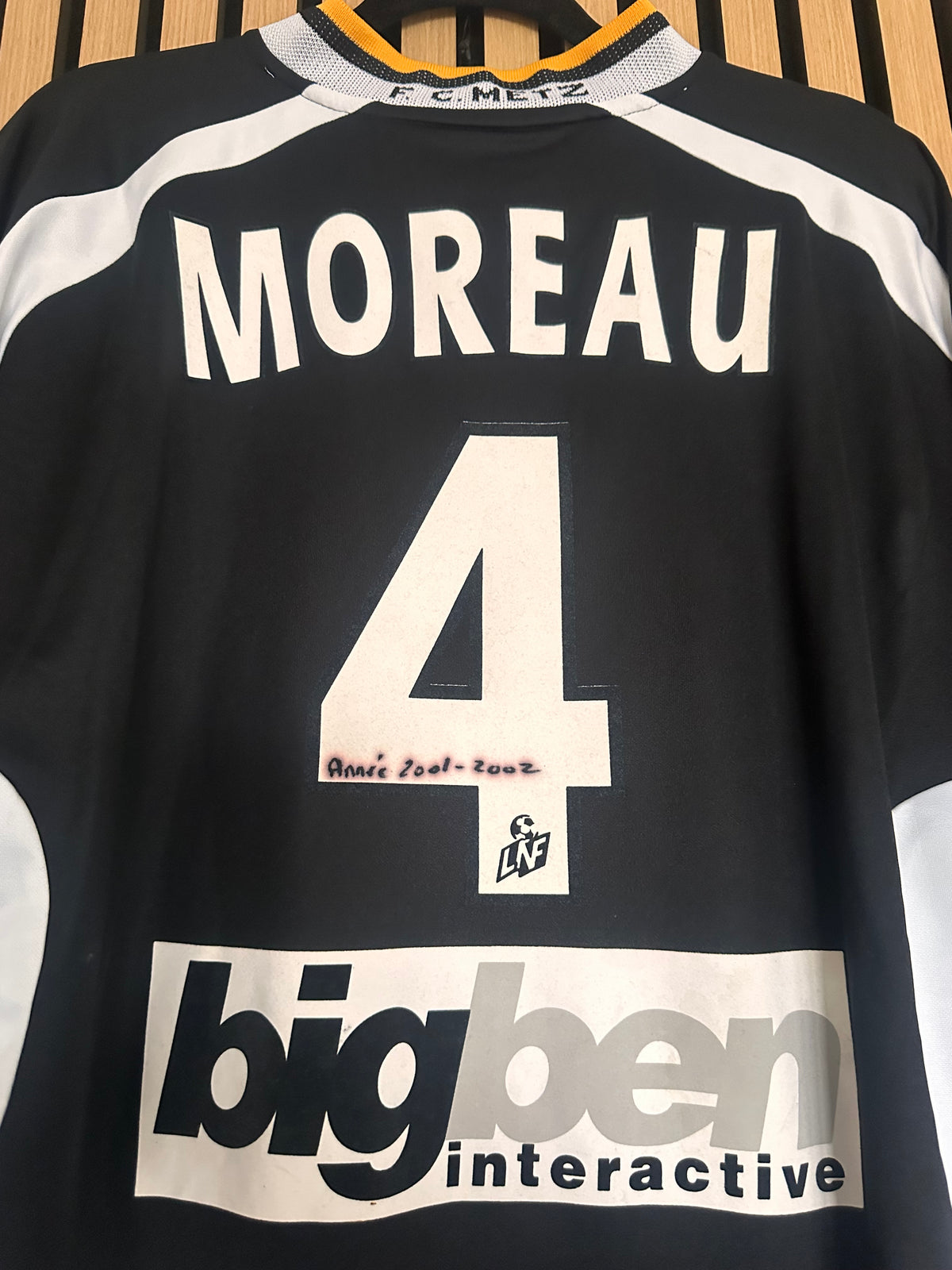 Maillot FC Metz Third 2001-2002 Moreau porté préparé dédicacé vintage - photo 6