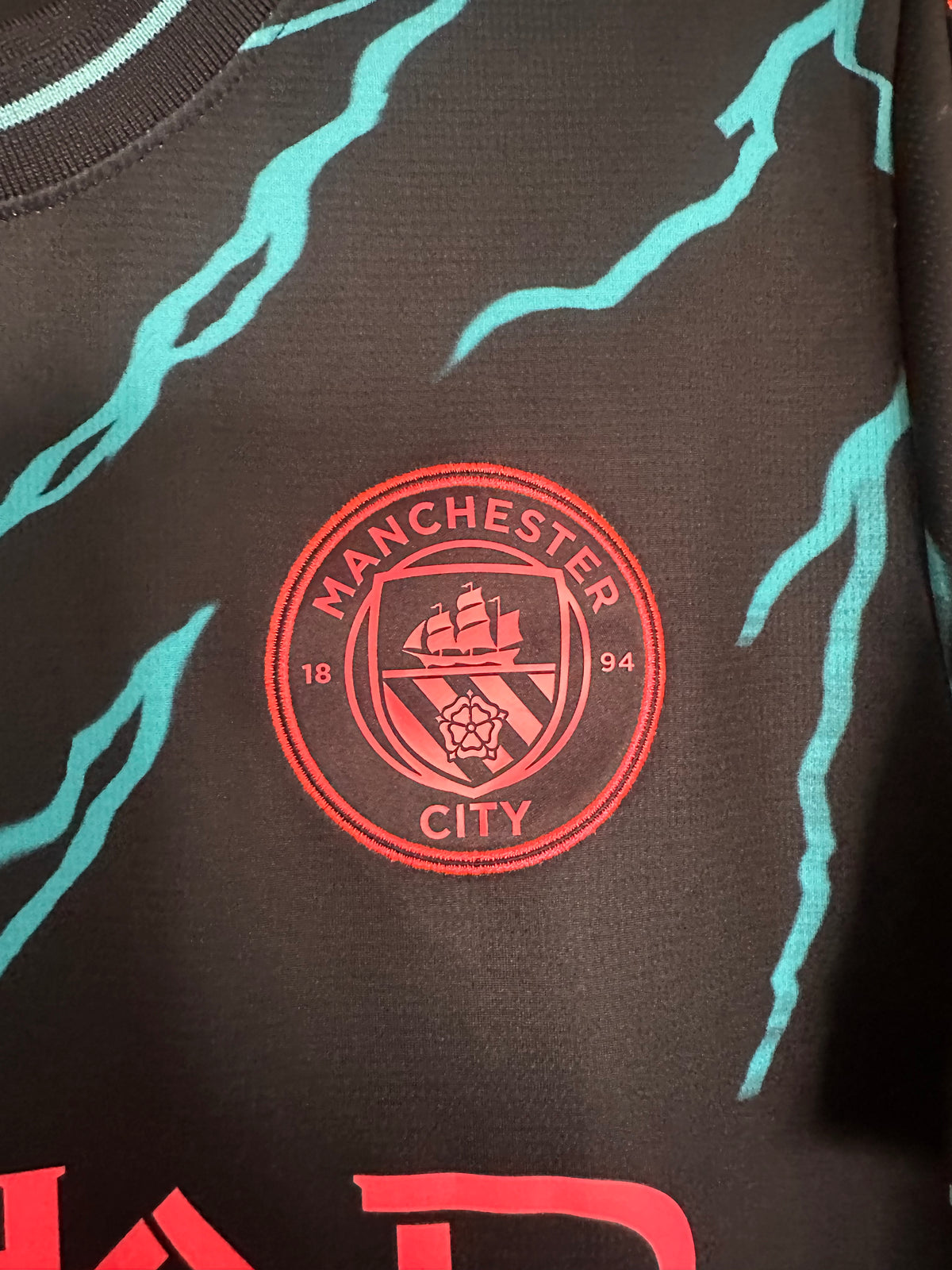 Maillot Manchester City Third 2023-2024 Haaland The Black Eye Patch vintage - photo 5