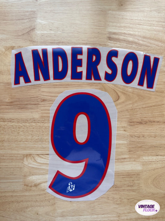 Flocage Anderson N°9 Lyon 2001-2002 Domicile vintage