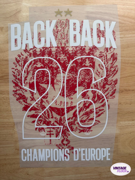 Flocage Back to Back N°26 PSG 2025-2026 LDC Domicile vintage