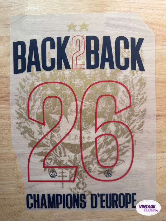 Flocage Back to Back N°26 PSG 2025-2026 LDC Exterieur vintage