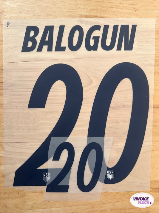Flocage Balogun N°20 USA 2026 Domicile vintage