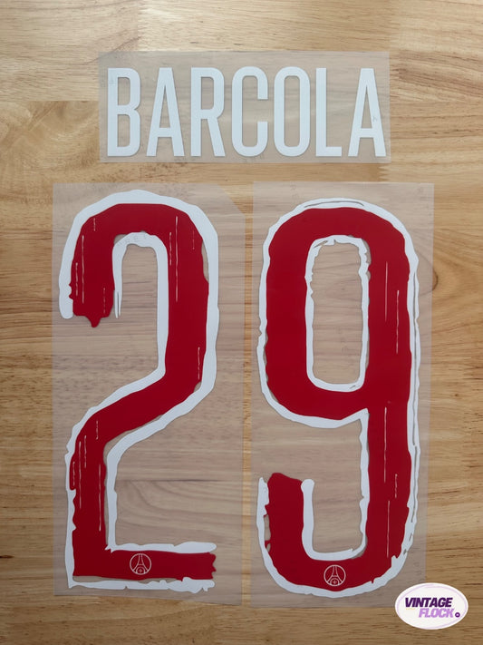 Flocage Barcola N°29 PSG 2024-2025 LDC Domicile vintage