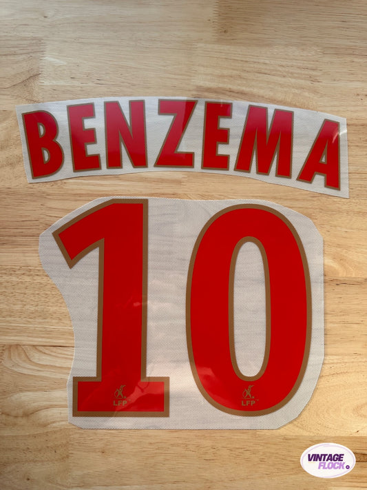Flocage Benzema N°10 Lyon 2006-2008 Domicile vintage