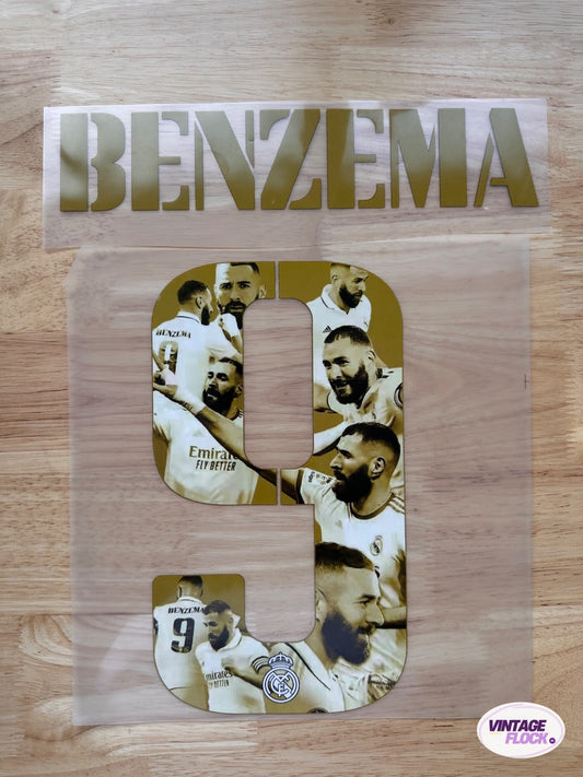 Flocage Benzema N°9 Real Madrid 2022-2023 Edition Ballon d'or vintage