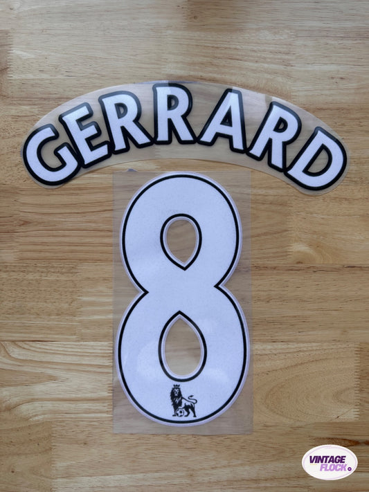 Flocage Gerrard N°8 Liverpool 2007-2017 Feutrine vintage