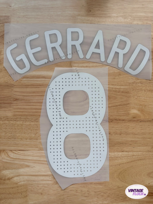 Flocage Gerrard N°8 Liverpool 2008-2010 Coupe Domicile vintage
