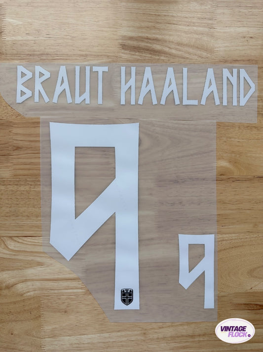 Flocage Haaland N°9 Norvège 2026 exterieur vintage