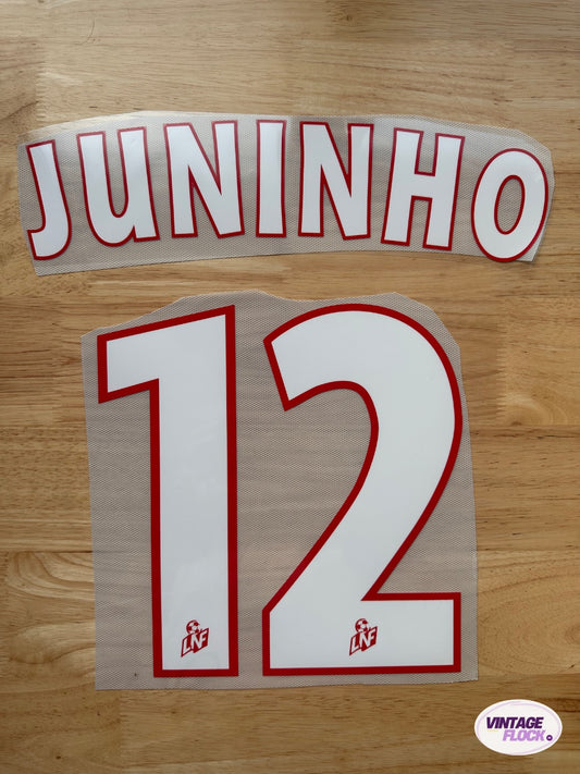 Flocage Juninho N°12 Lyon 2001-2002 Exterieur vintage