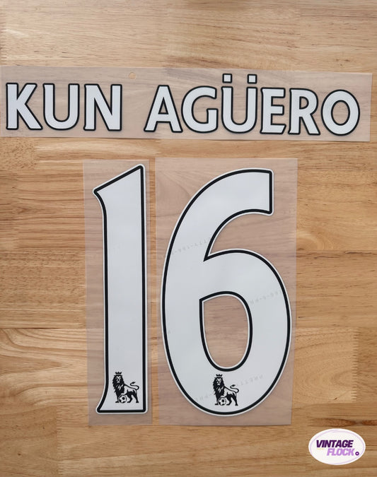 Flocage Kun Aguero N°16 Manchester City 2011-2016 vintage