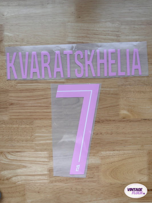Flocage Kvaratskhelia N°7 PSG 2025-2026 Octobre Rose vintage