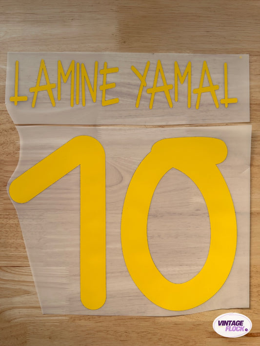 Flocage Lamine Yamal N°10 FC Barcelone 2025-2026 LDC Domicile vintage