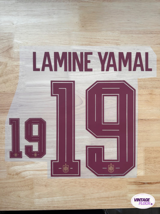 Flocage Lamine Yamal N°19 Espagne 2026 Exterieur vintage