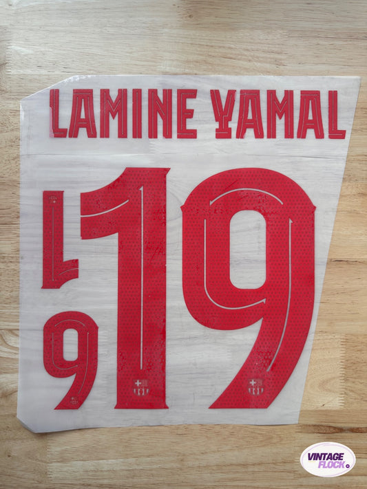 Flocage Lamine Yamal N°19 FC Barcelone 2024-2025 Exterieur vintage