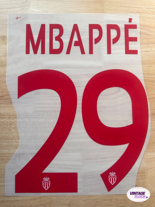 Flocage Mbappé N°29 Monaco 2016-2017 LDC Domicile vintage