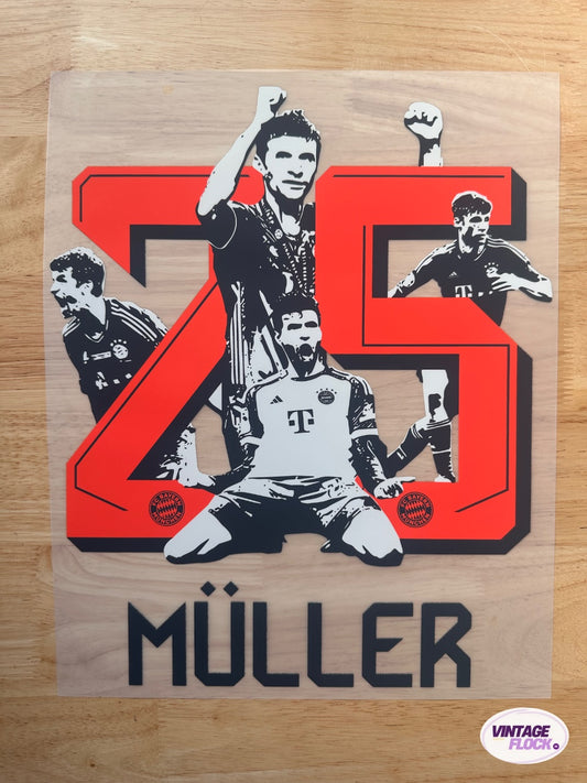 Flocage Muller N°25 Bayern Munich 2025-2026 Exterieur édition spéciale vintage