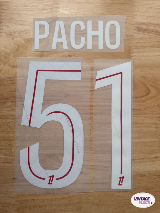 Flocage Pacho N°51 PSG 2025-2026 Domicile vintage