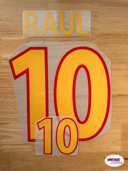 Flocage Raul N°10 Espagne 2000 Exterieur vintage