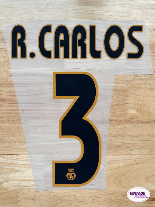Flocage Roberto Carlos N°3 Real Madrid 2003-2004 Domicile vintage