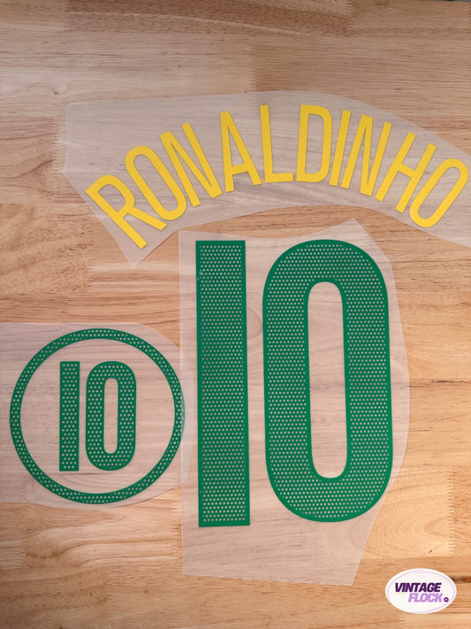 Flocage Ronaldinho N°10 Brésil 2004 Domicile vintage
