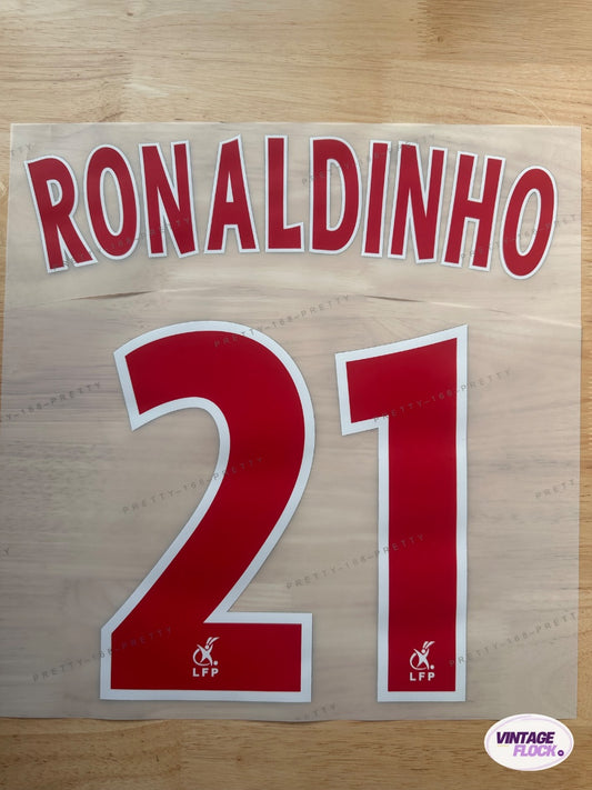 Flocage Ronaldinho N°21 PSG 2001-2002 Domicile vintage