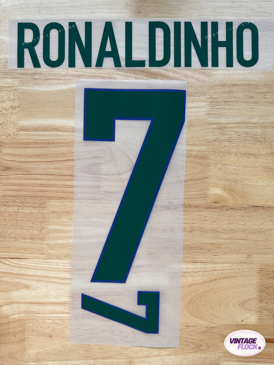 Flocage Ronaldinho N°7 Brésil 1998 Domicile vintage