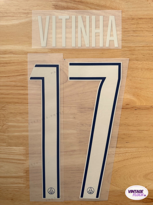 Flocage Vitinha N°17 PSG 2024-2025 LDC Fourth vintage