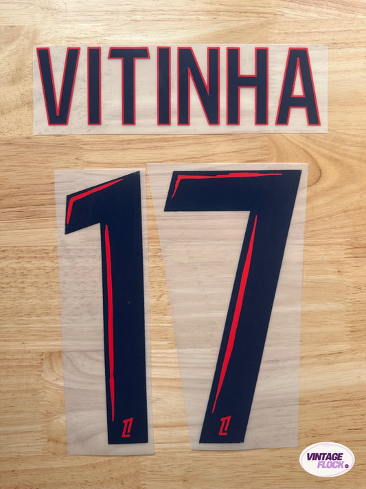 Flocage Vitinha N°17 PSG 2025-2026 extérieur vintage
