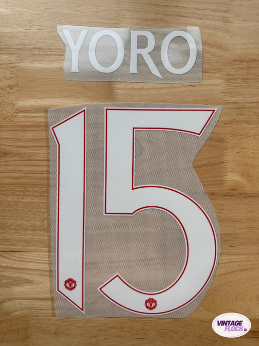 Flocage Yoro N°15 Manchester United 2024-2025 Coupe Domicile vintage