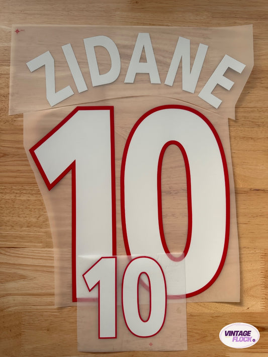 Flocage Zidane N°10 France 2000 Domicile vintage