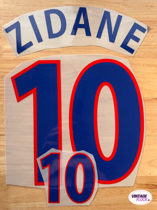 Flocage Zidane N°10 France 2000 Exterieur vintage