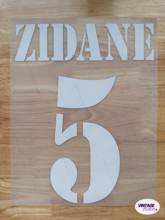 Flocage Zidane N°5 Real Madrid 2002-2003 Exterieur et Third vintage
