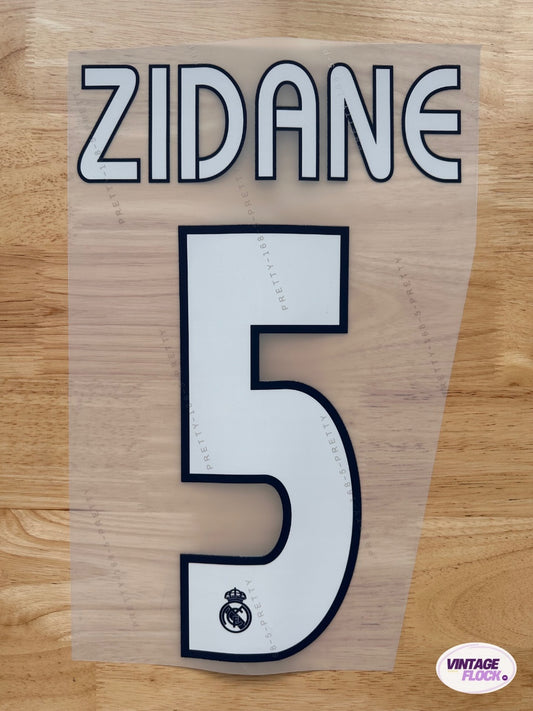 Flocage Zidane N°5 Real Madrid 2003-2004 Exterieur vintage